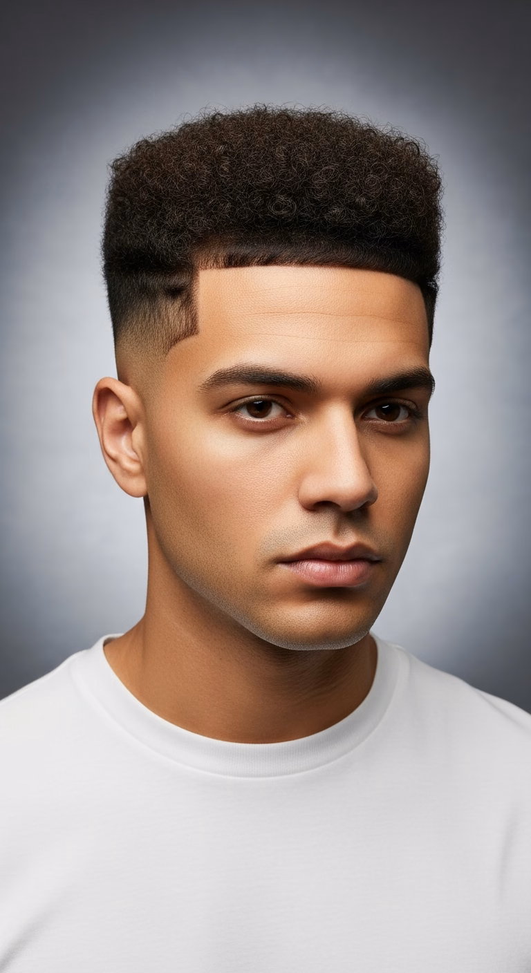 High Fade Curly High Top Fade