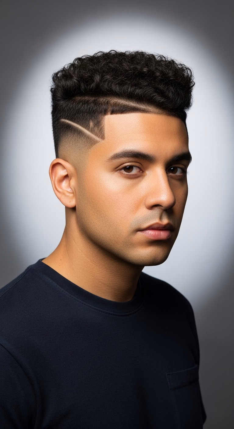 Latino Curly High Top Fade