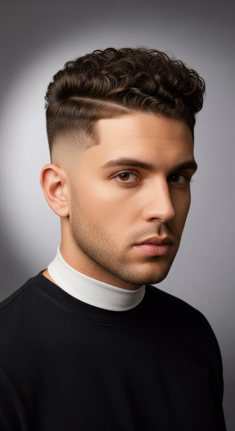 Low Fade Curly High Top Fade