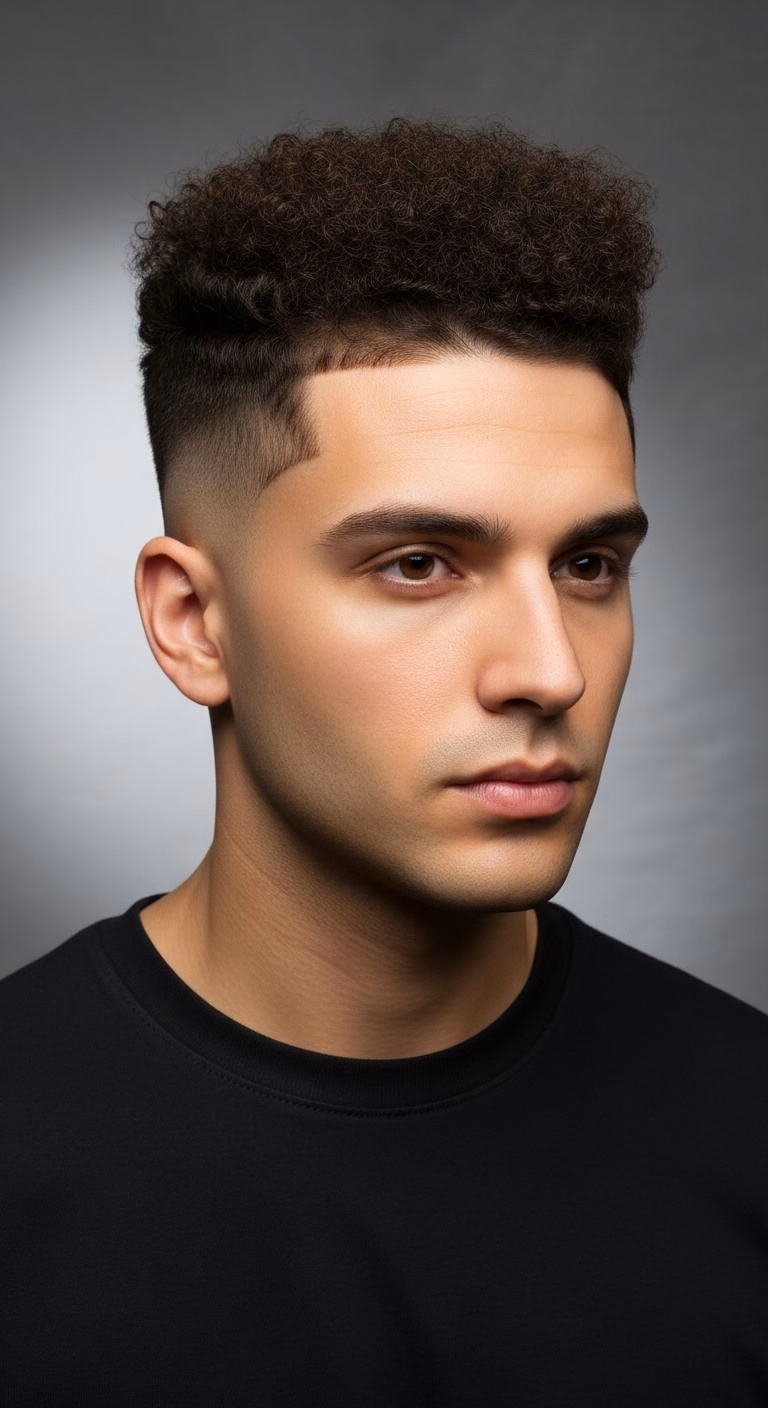 Skin Fade Curly High Top Fade