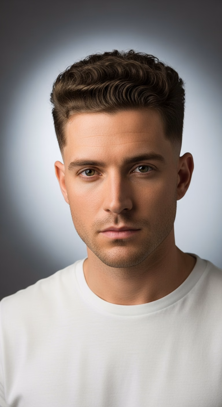 Straight Curly High Top Fade
