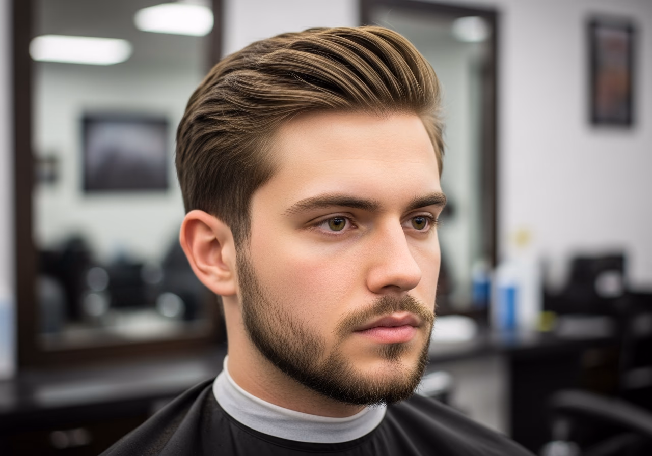 Curtains Tucked Behind Ears — curtains haircut and middle part for men in 2026