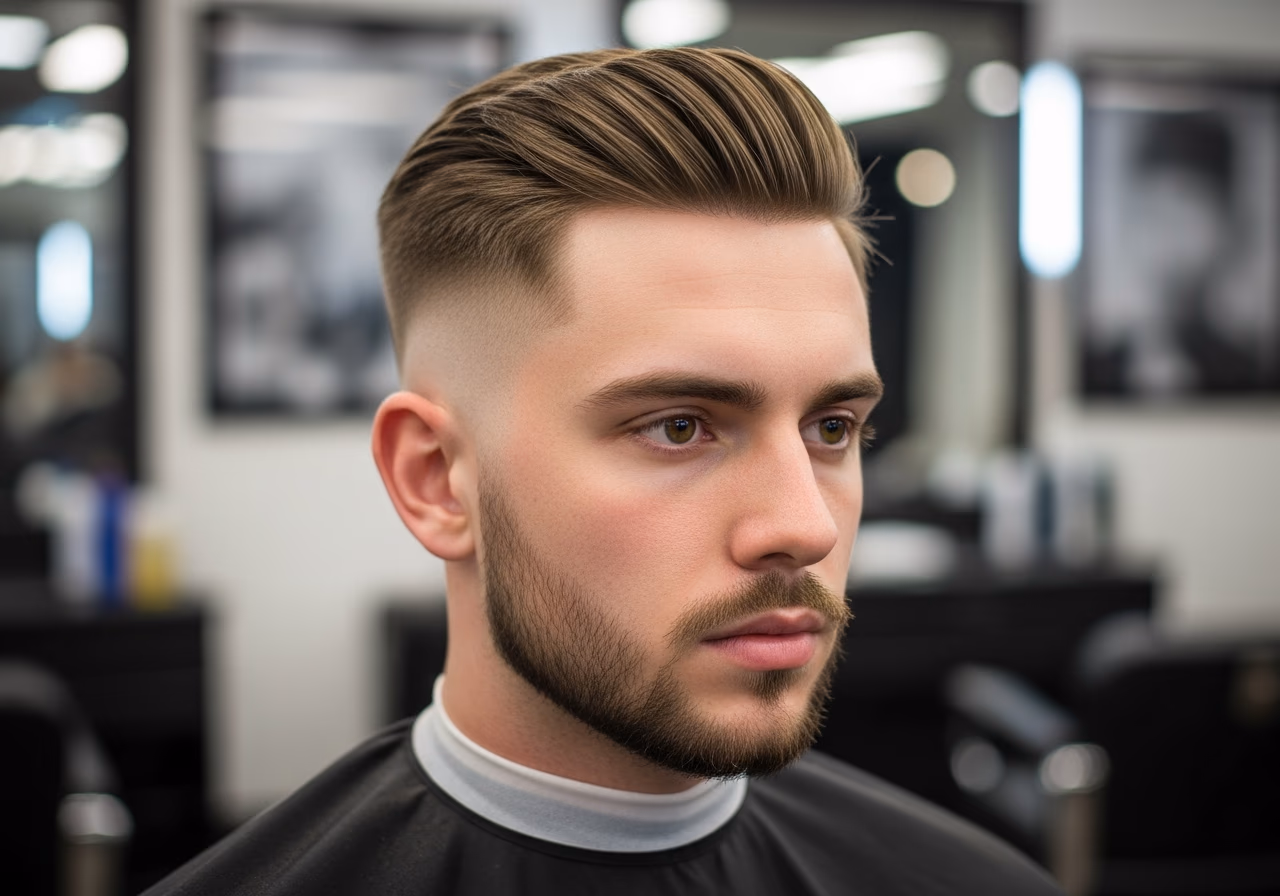 Curtains with High Fade — curtains haircut and middle part for men in 2026