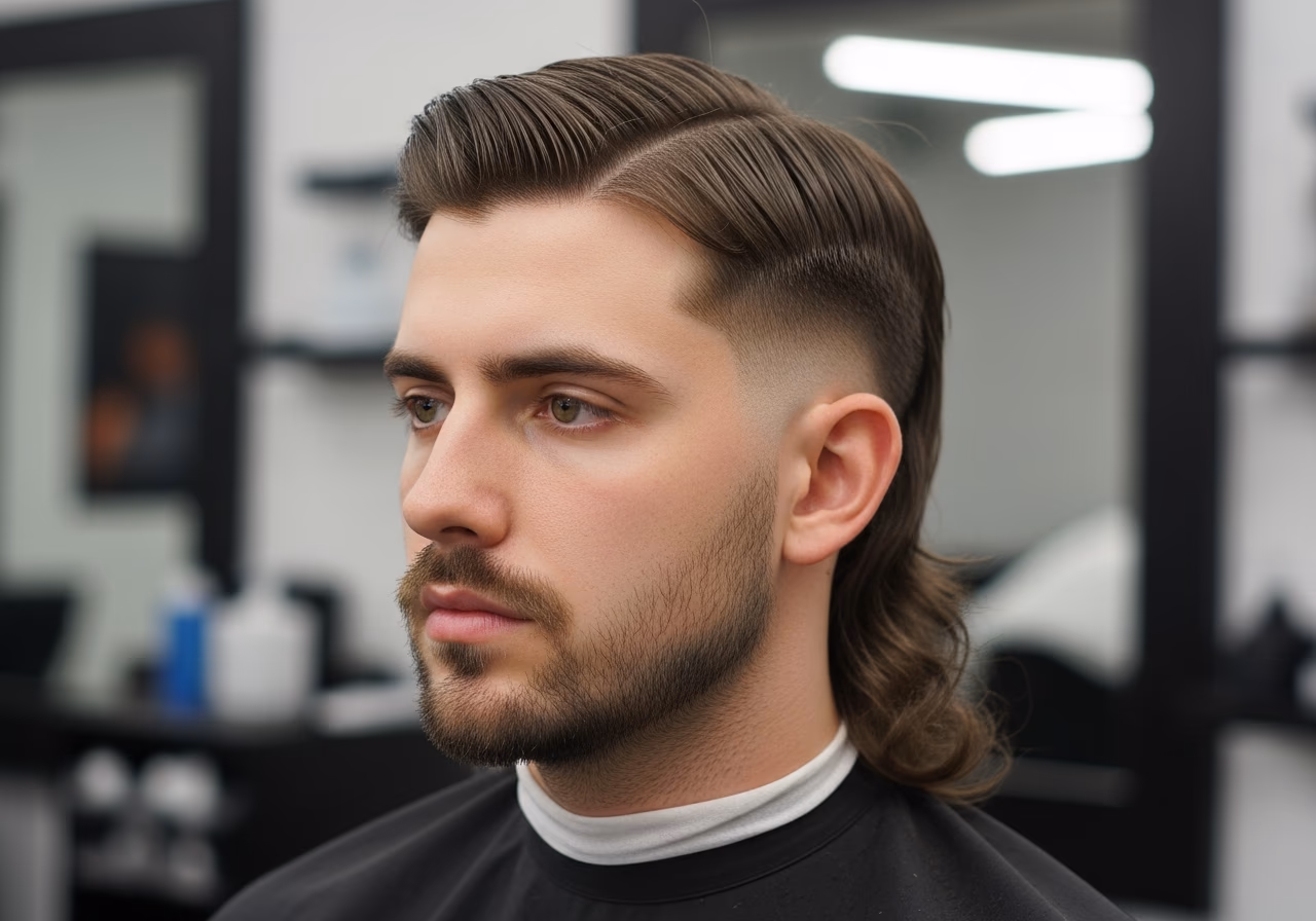 Curtains with Mullet — curtains haircut and middle part for men in 2026