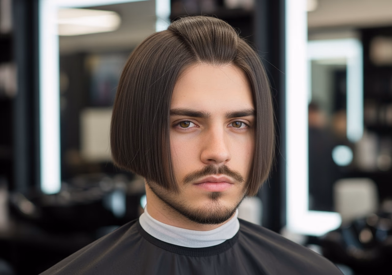 Straight Curtains Haircut — curtains haircut and middle part for men in 2026
