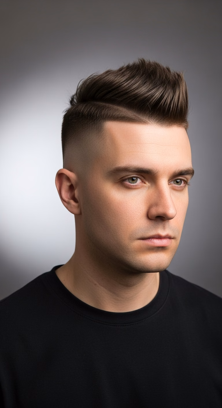 Modern Faux Hawk — for men with round face shapes in 2026