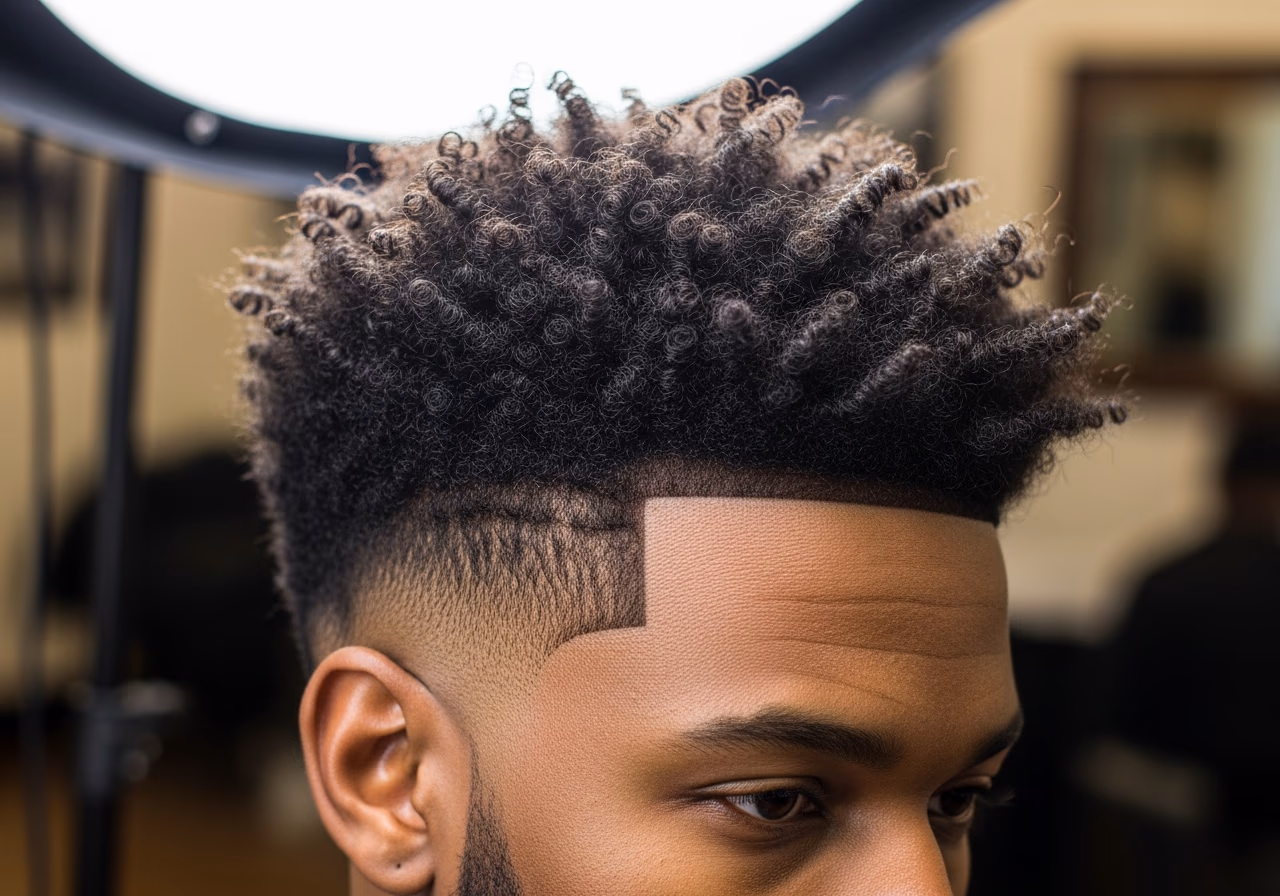 Low Fade Voluminous 3c Curls — for Black men in 2026