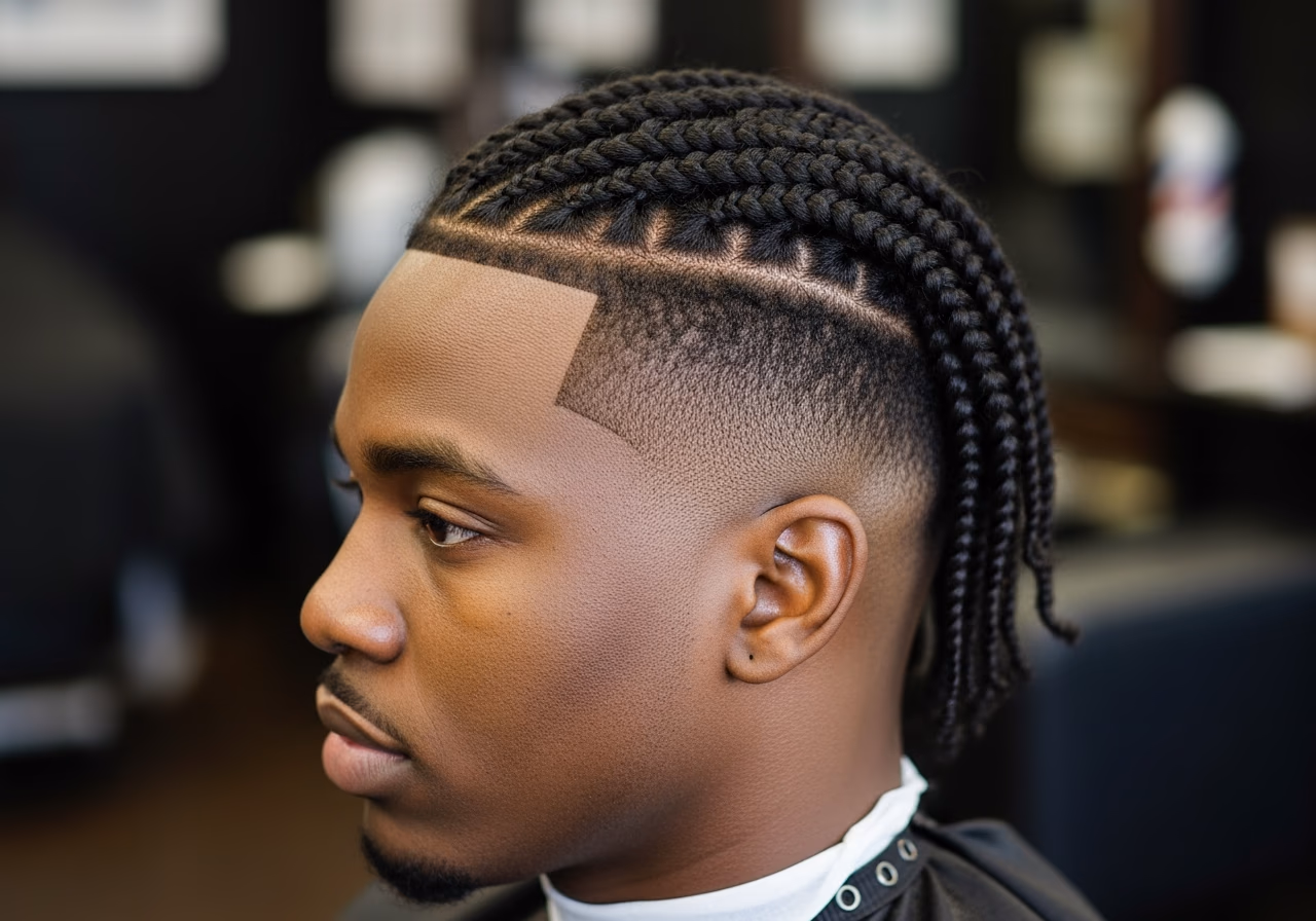 Mid Fade Long Box Braids — for Black men in 2026