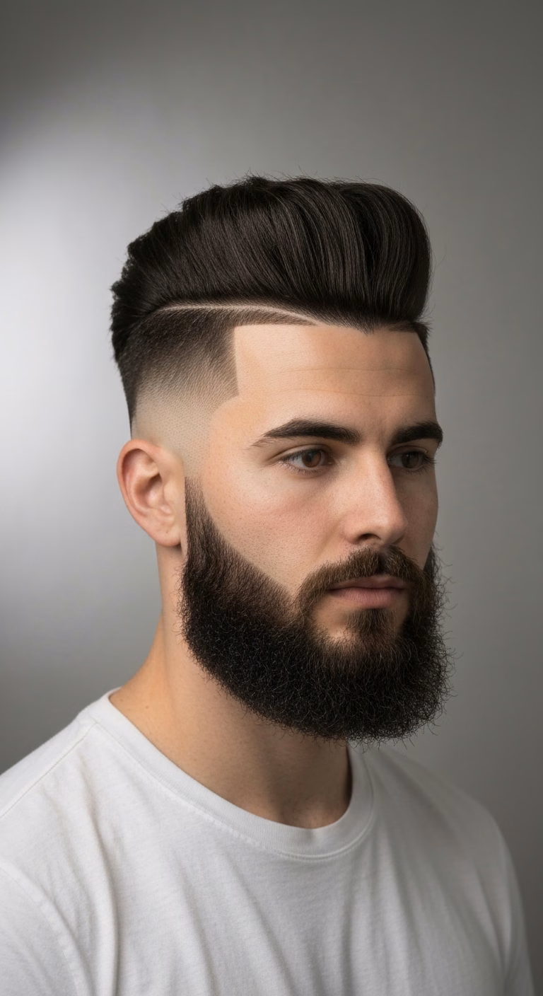 Beard Pairing High Top Fade