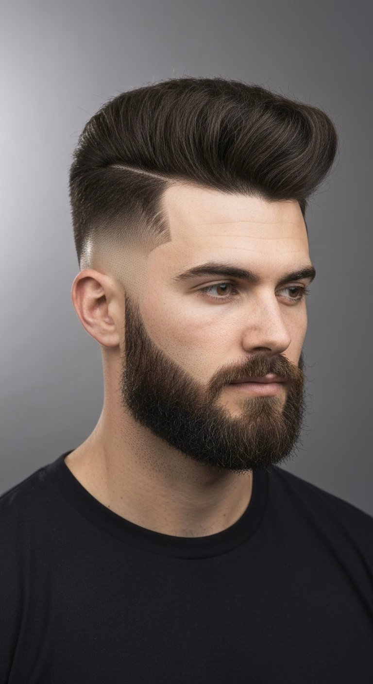 Bearded High Top Fade