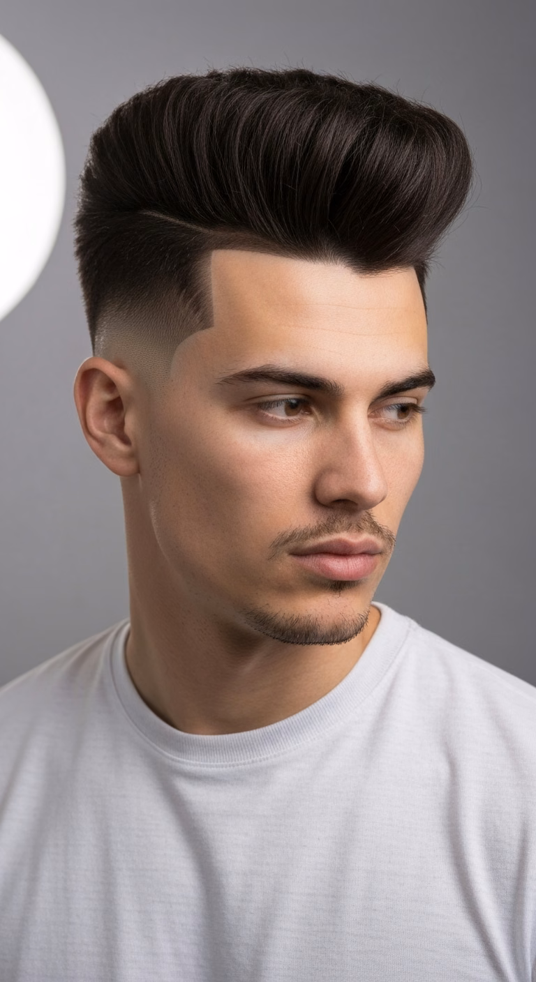 Oval Face High Top Fade