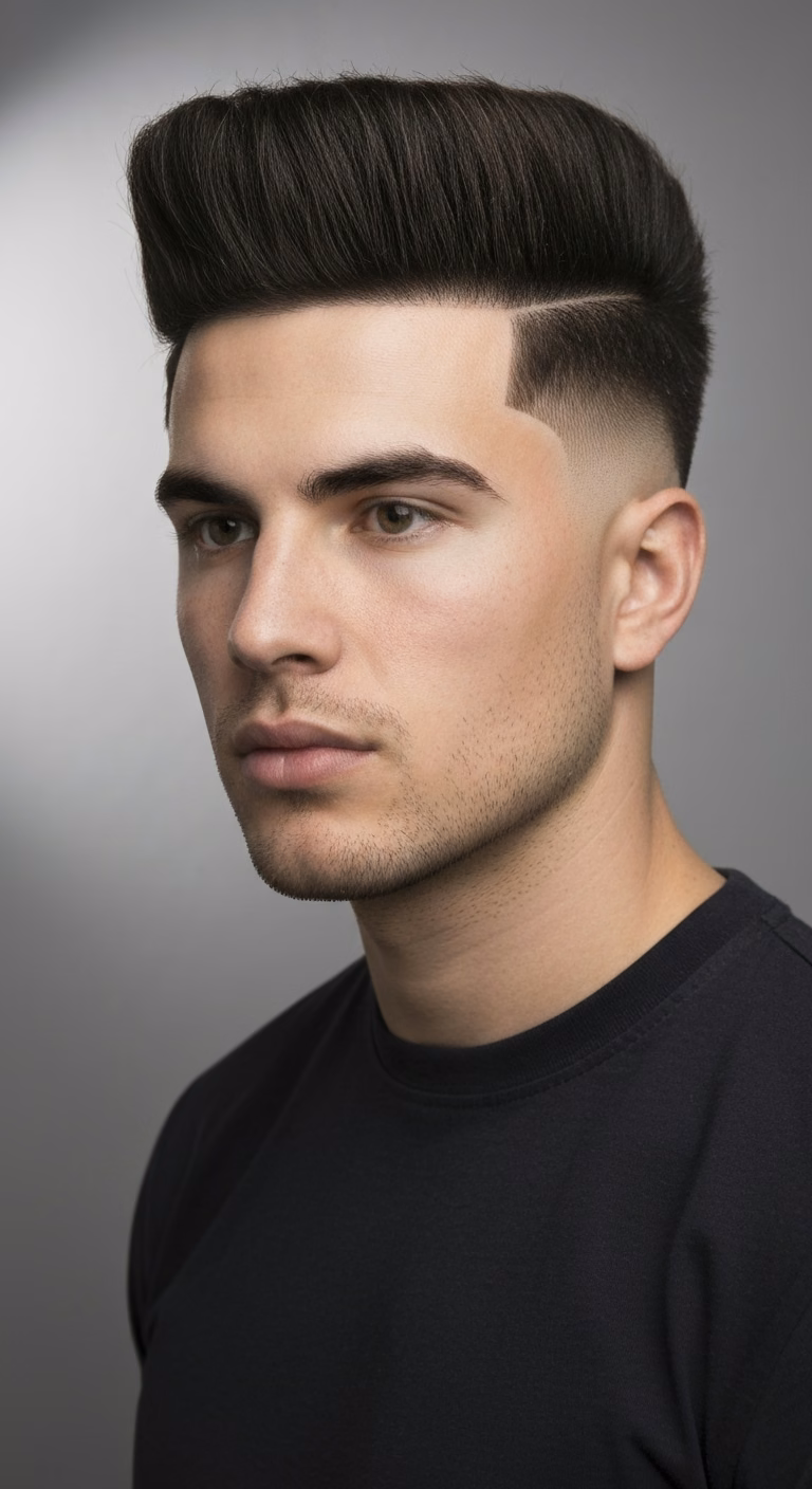 Round Face High Top Fade