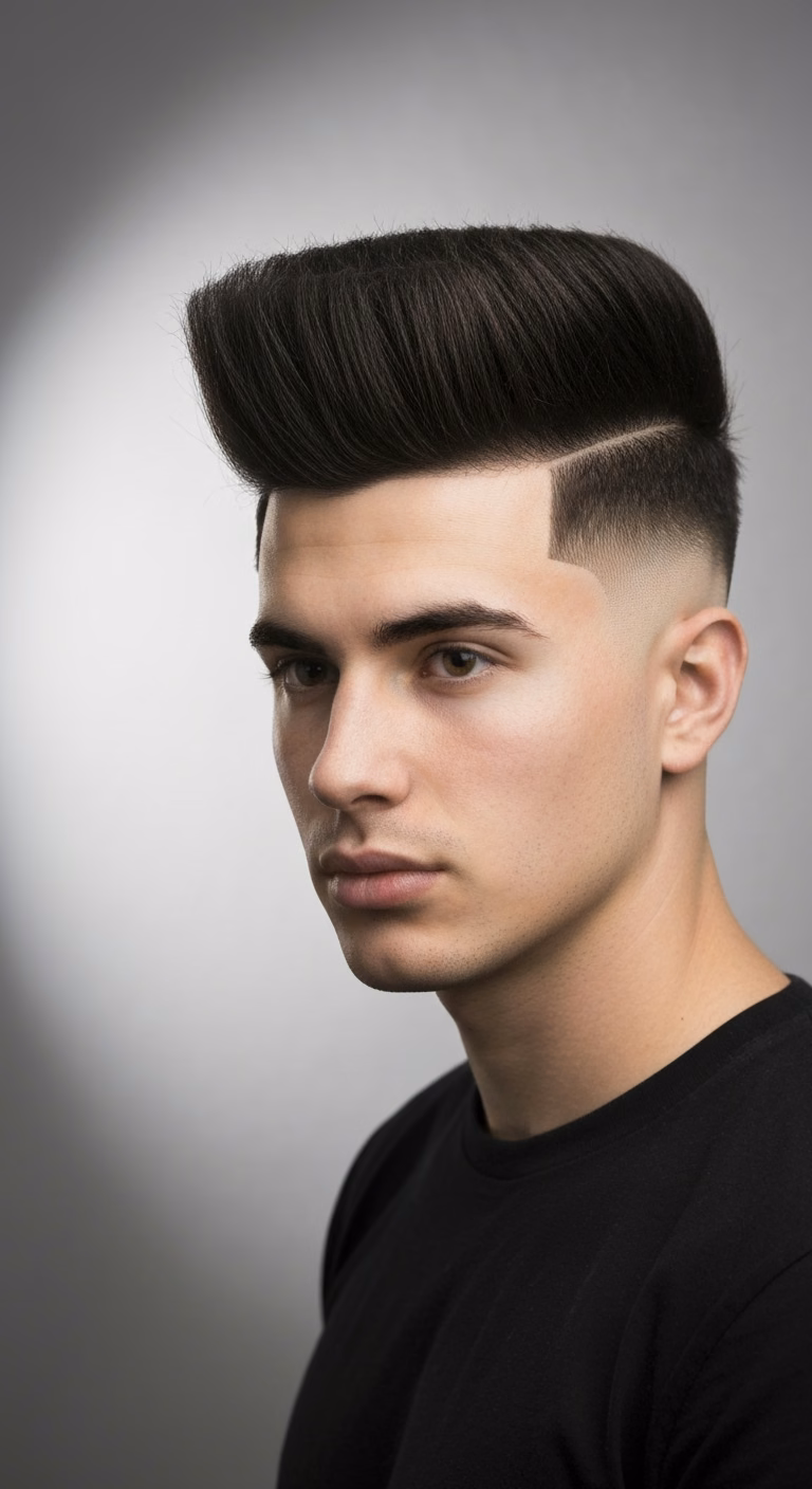 Straight High Top Fade