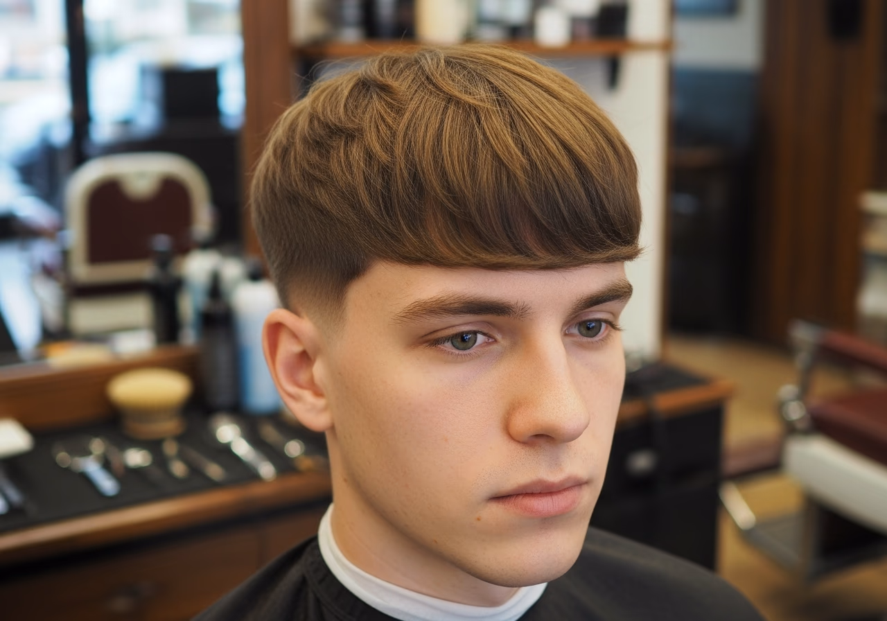 Modern Rounded Bowl Cut — for men with long or rectangular face shapes in 2026