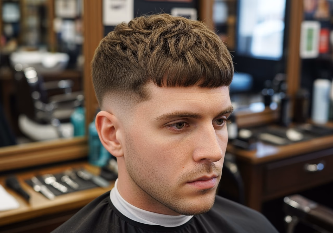 Rounded Textured French Crop — for men with long or rectangular face shapes in 2026