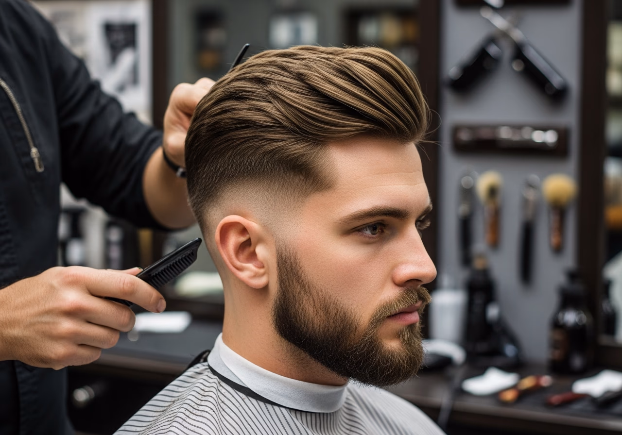 Voluminous Side Swept Crop — for men with long or rectangular face shapes in 2026