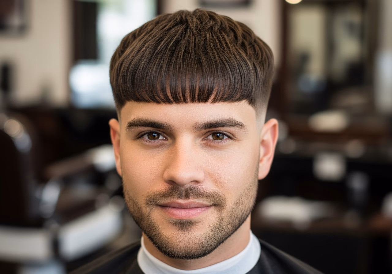 Wide Fringe Low Taper — for men with long or rectangular face shapes in 2026