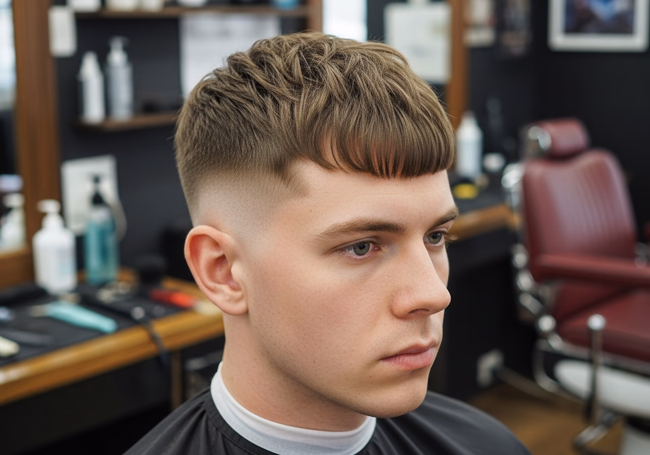 Wide Horizontal Fringe Taper — for men with long or rectangular face shapes in 2026