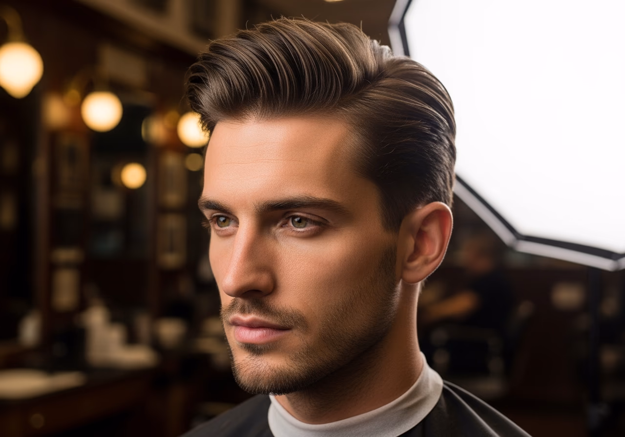 Wide Side Part Temple Lift — for men with long or rectangular face shapes in 2026