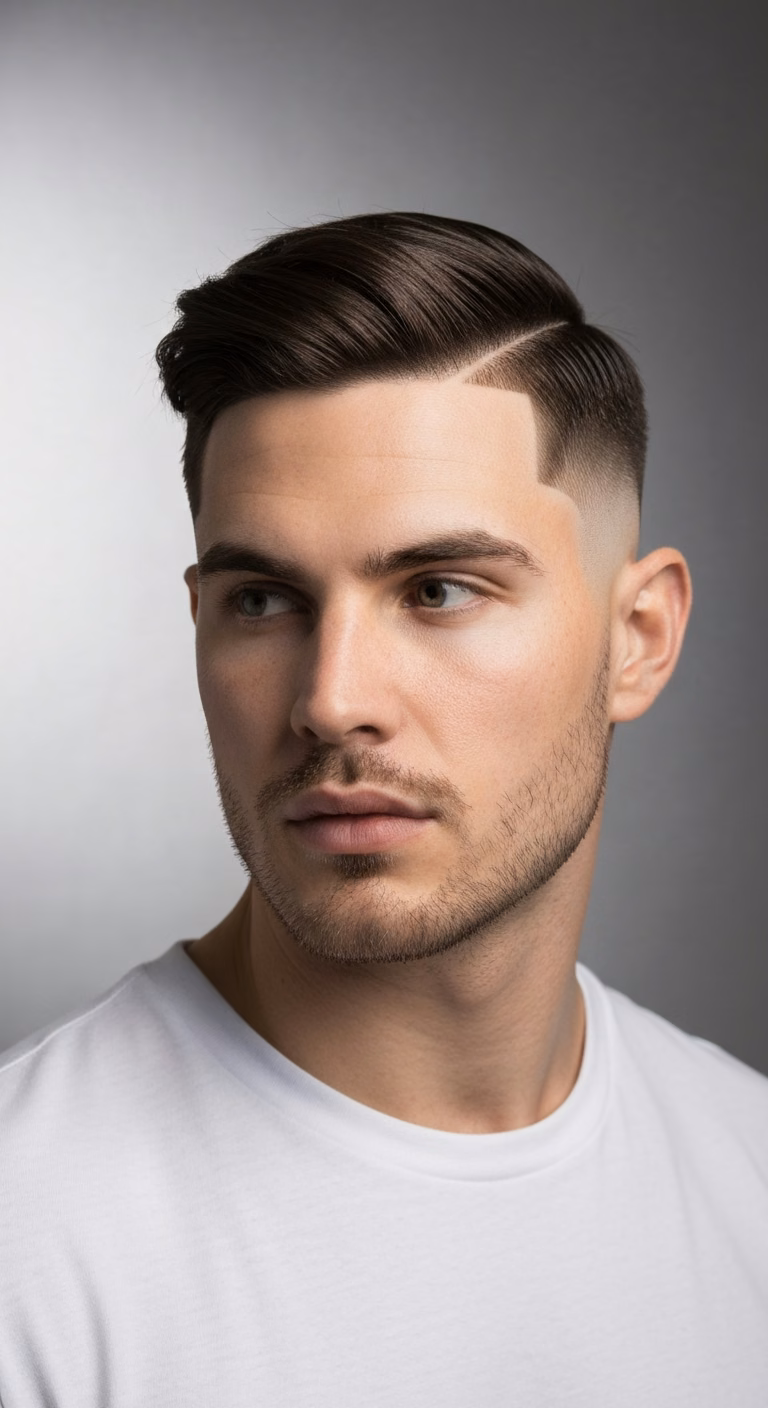 Curtains with Side Fade — curtains haircut and middle part for men in 2026
