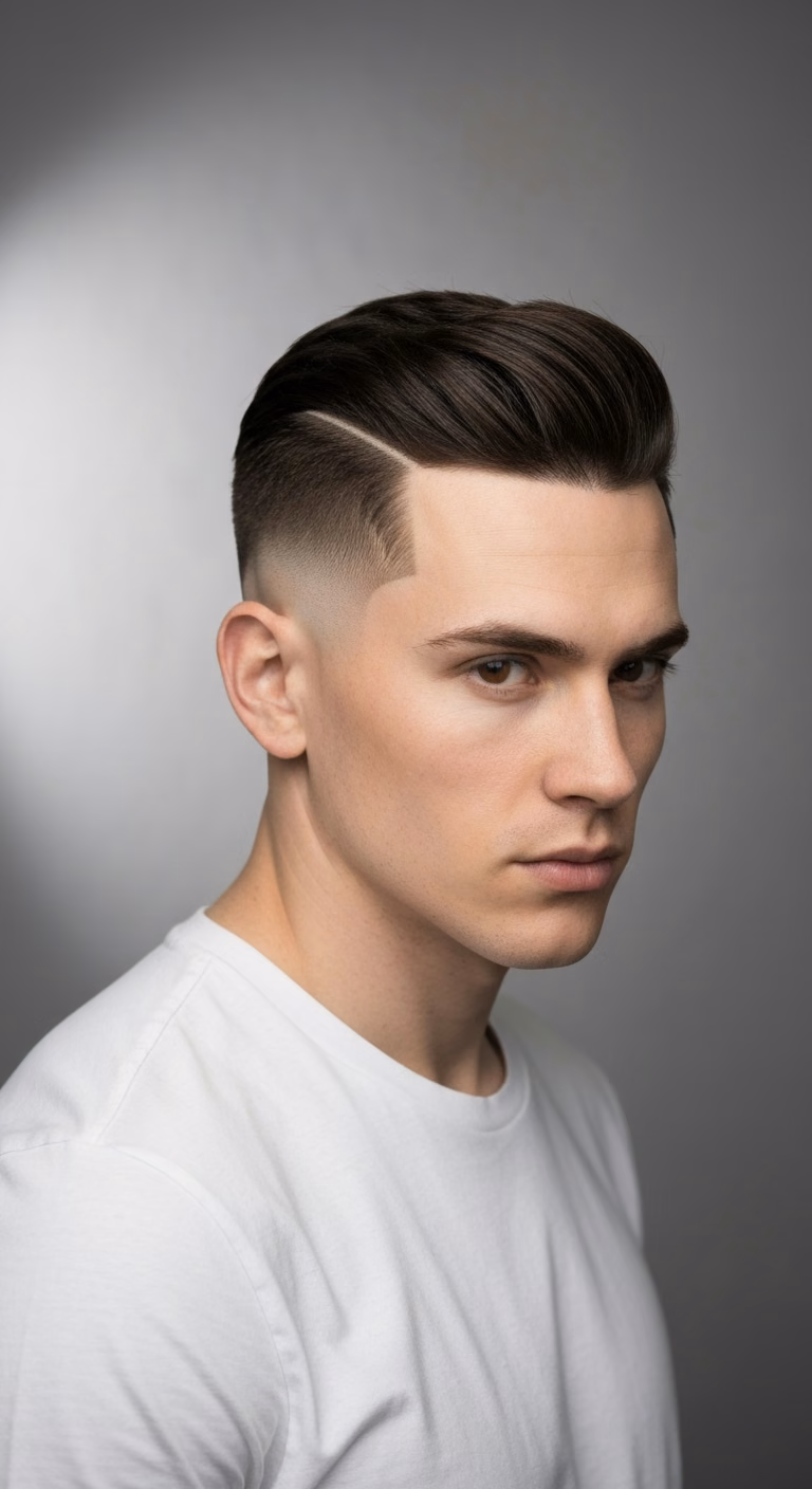 Medium Hard Part Fade Diamond — for men with diamond face shapes in 2026