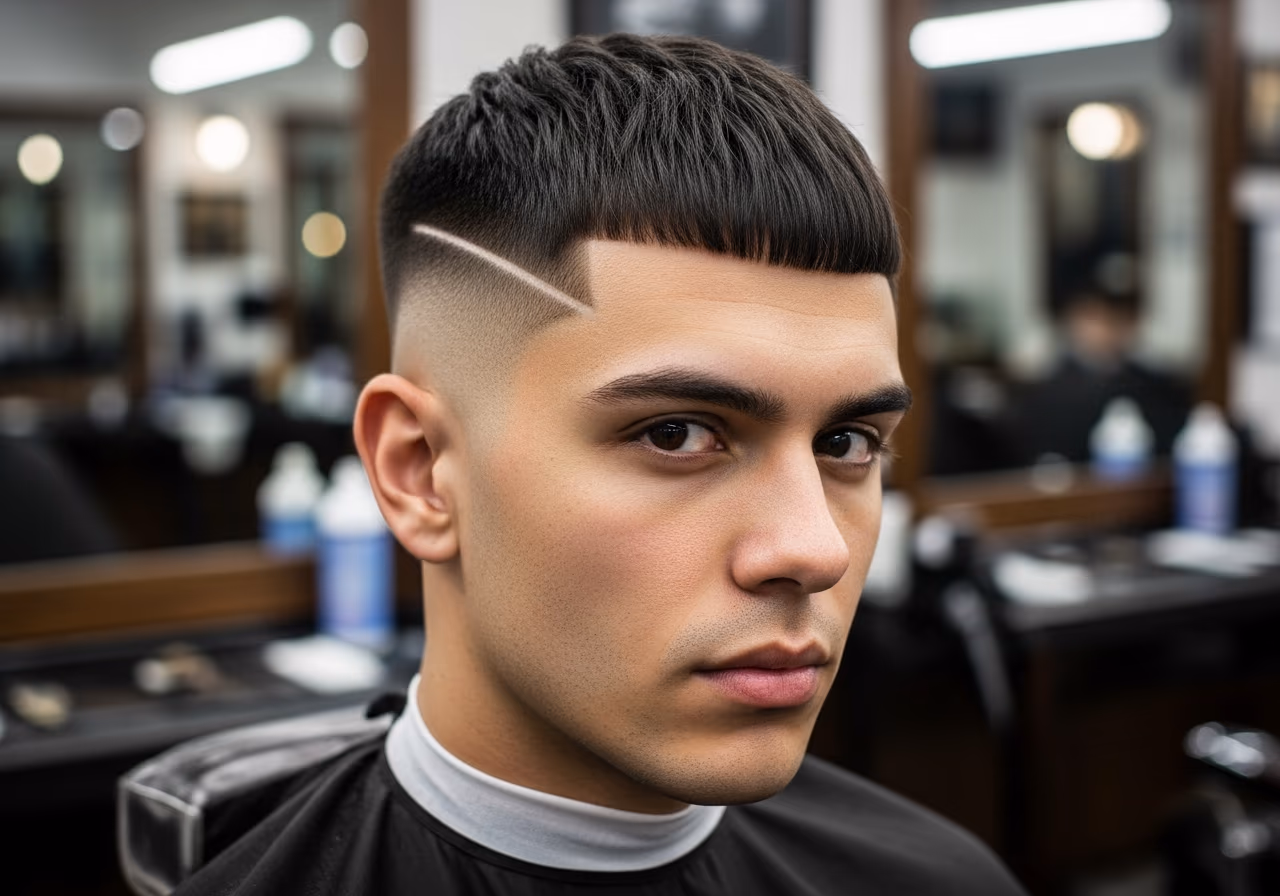 Angular Fringe Round — for men with round face shapes in 2026