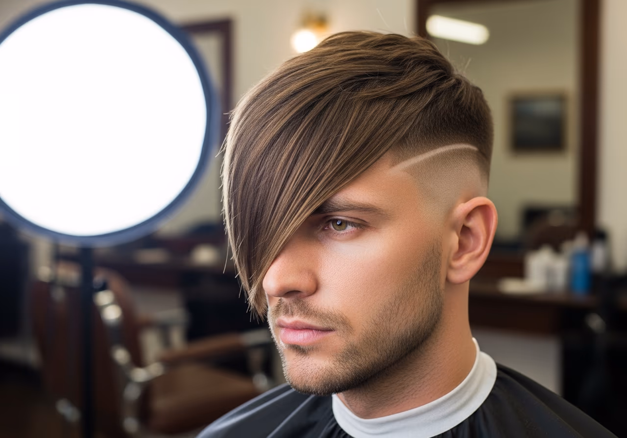 Asymmetrical Fringe Undercut — for men with round face shapes in 2026