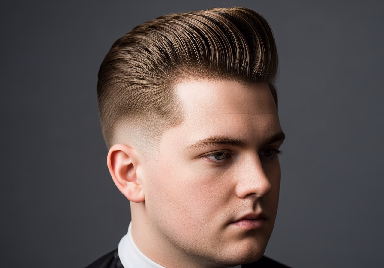 Classic Pompadour — for men with round face shapes in 2026