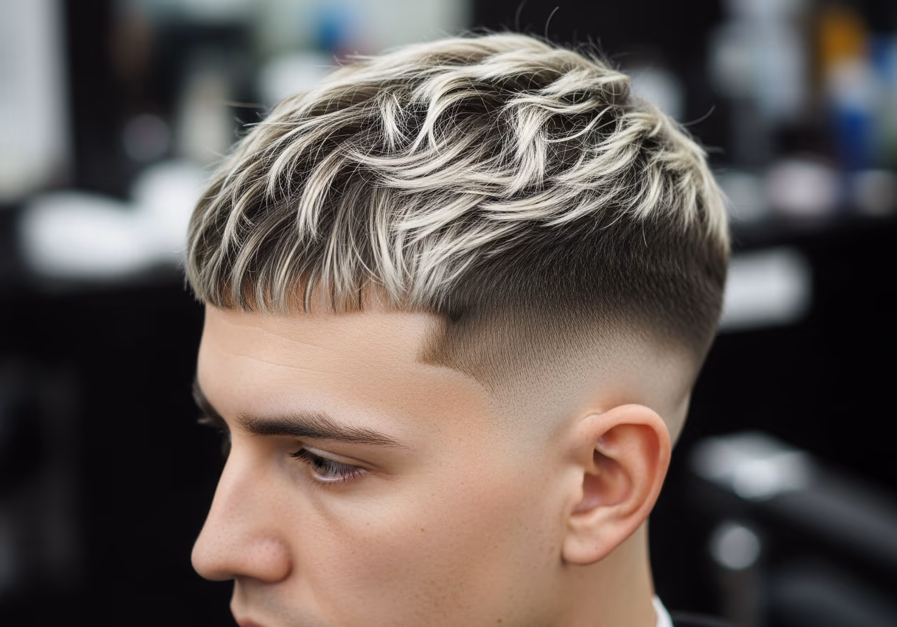 Highlighted Caesar — for men with round face shapes in 2026
