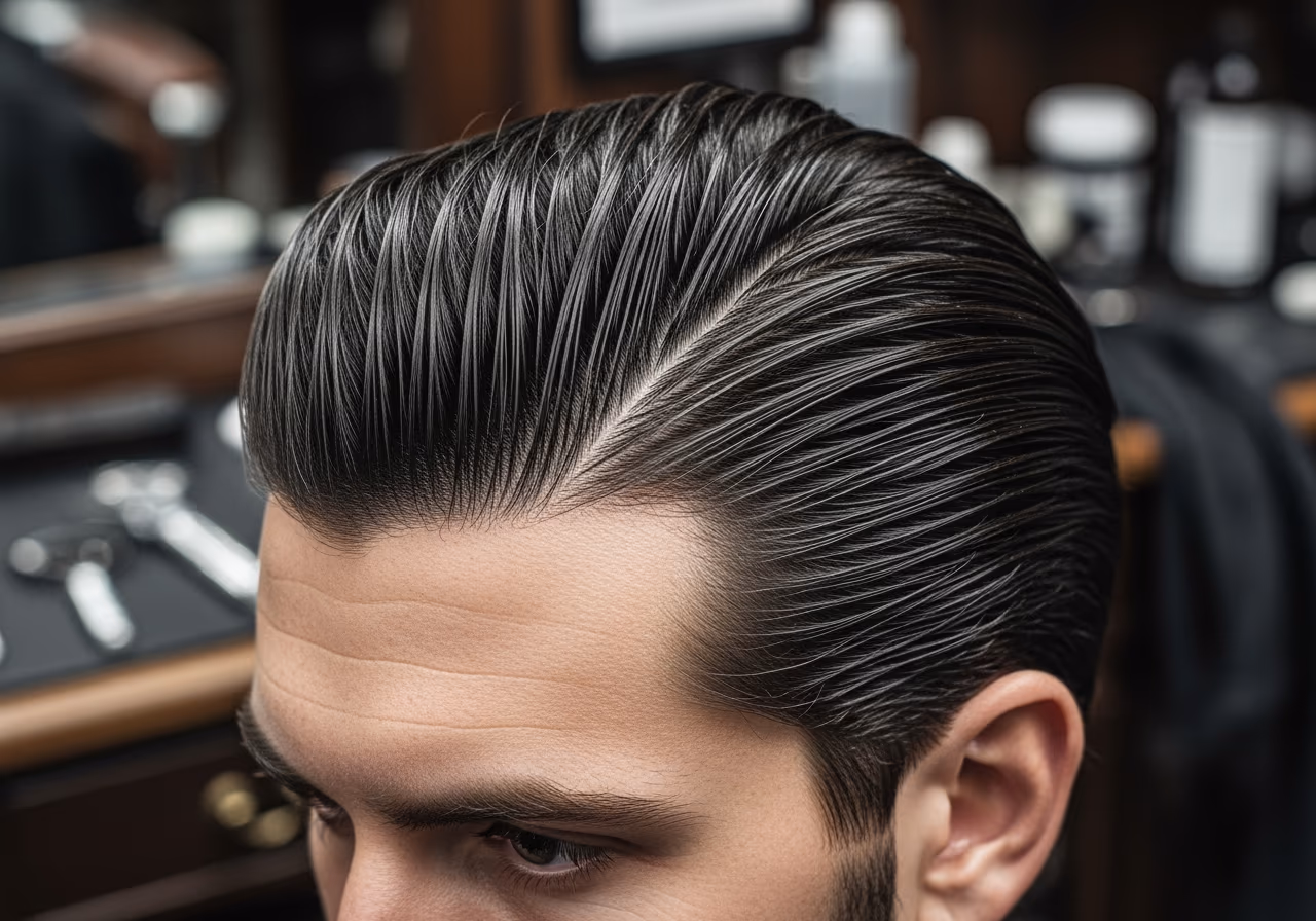Long Slicked Back — for men with round face shapes in 2026