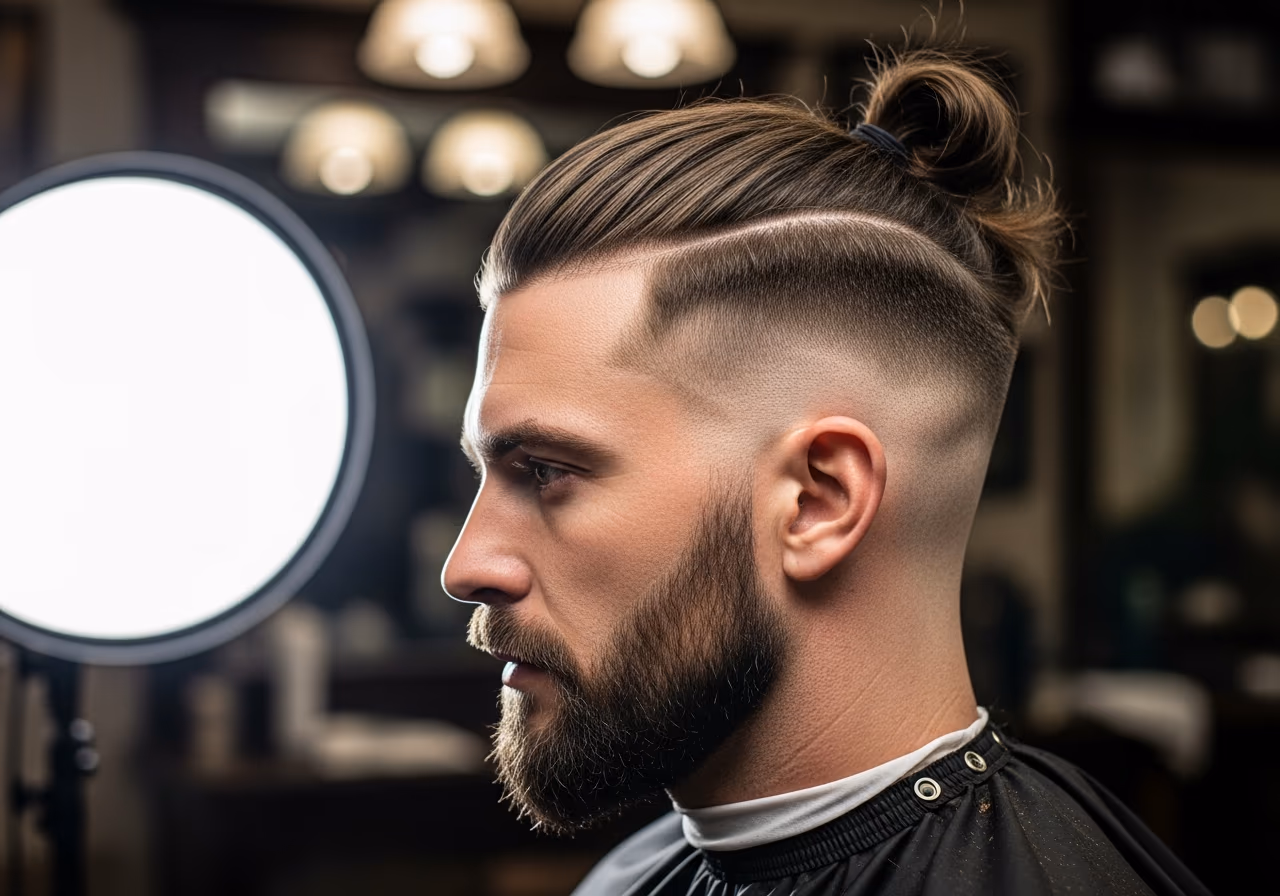 Man Bun Undercut — for men with round face shapes in 2026