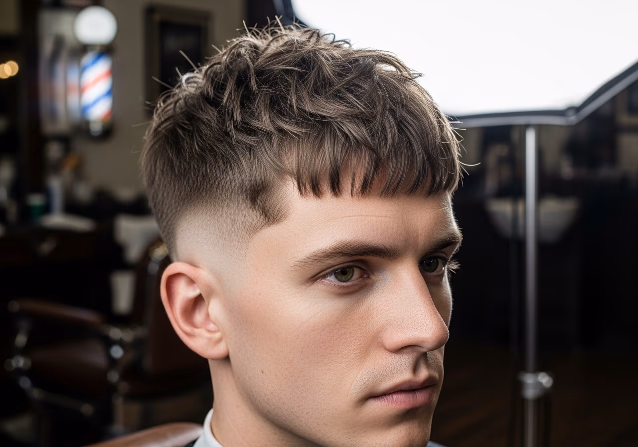 Messy Textured Crop — for men with round face shapes in 2026