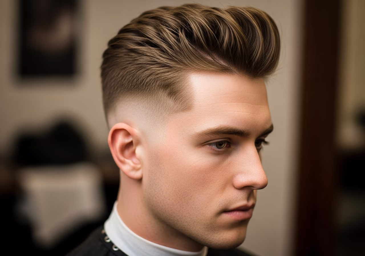 Mid Fade Quiff — for men with round face shapes in 2026