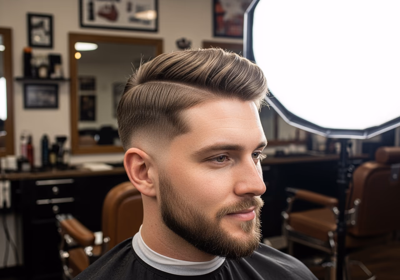 Off Center Parting — for men with round face shapes in 2026