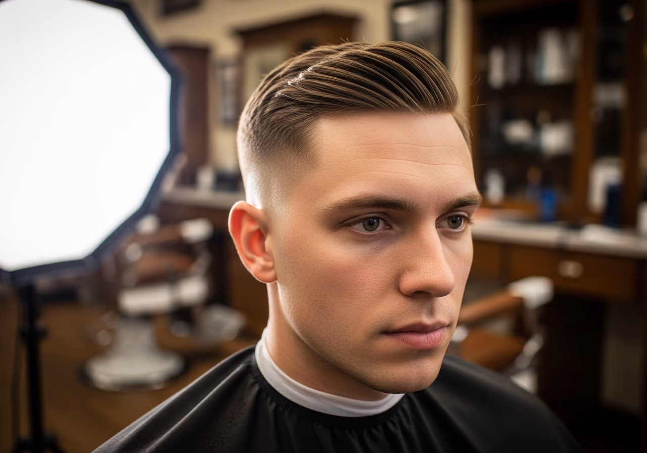 Short Tapered Side Part — for men with round face shapes in 2026