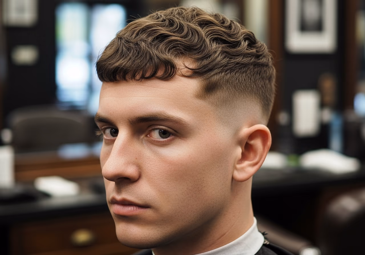 Short Wavy Crop — for men with round face shapes in 2026