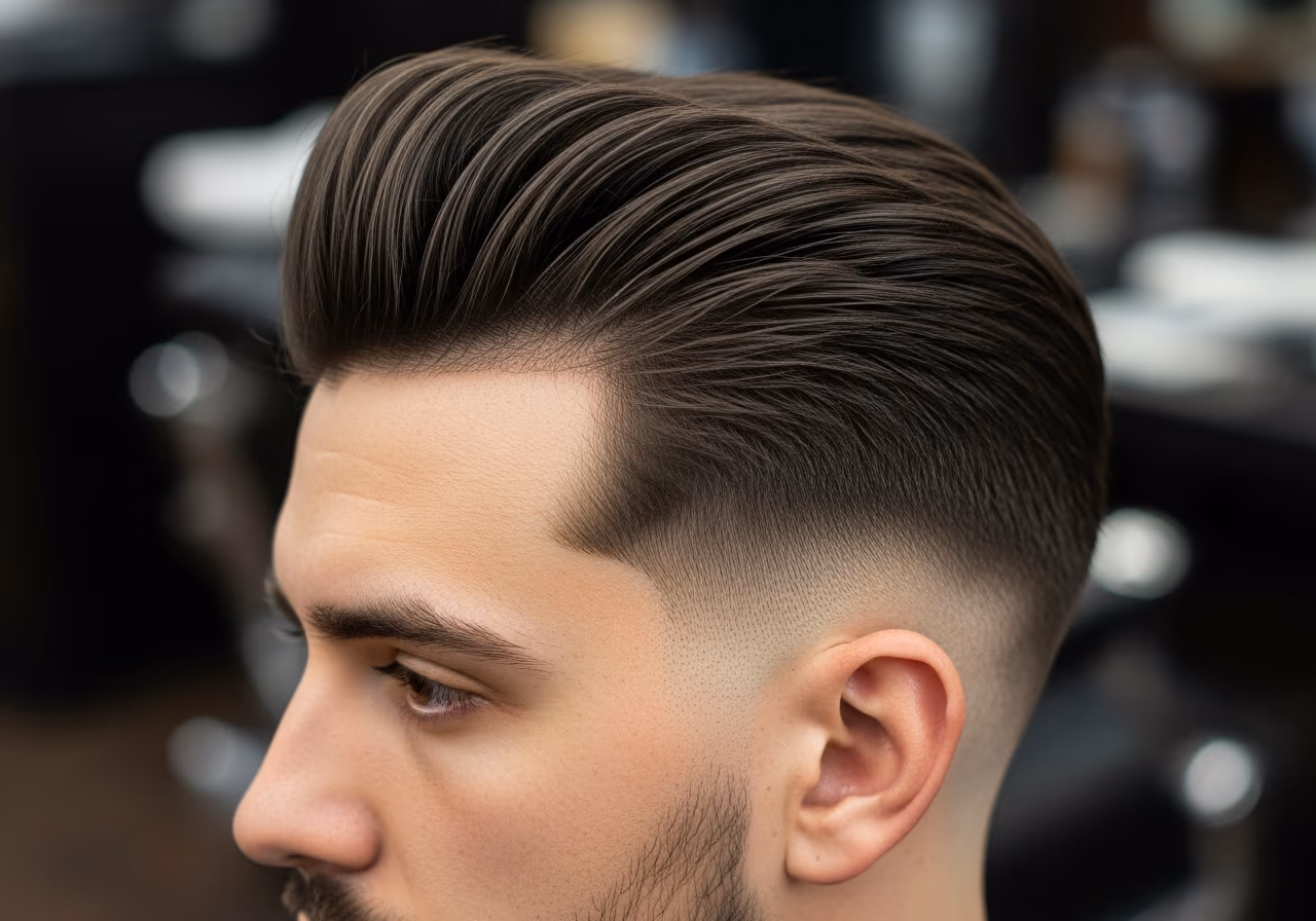 Tapered Pompadour — for men with round face shapes in 2026