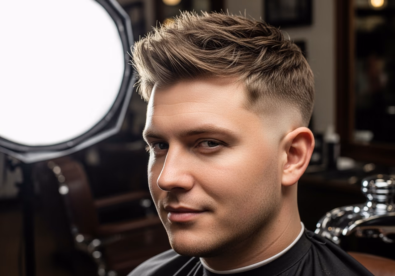 Textured Crop Round — for men with round face shapes in 2026