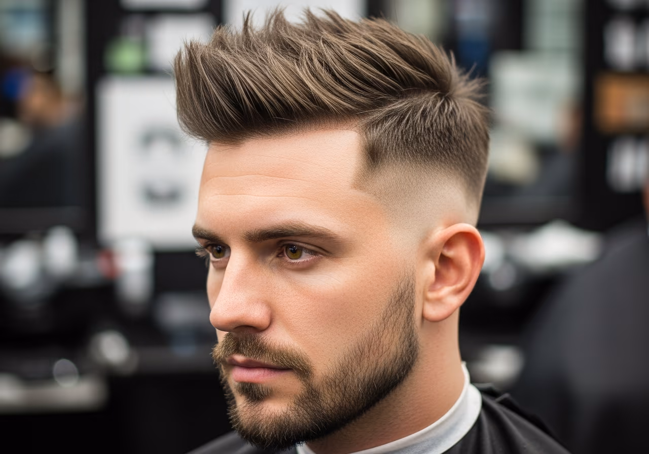 Textured Spikes Fade — for men with round face shapes in 2026