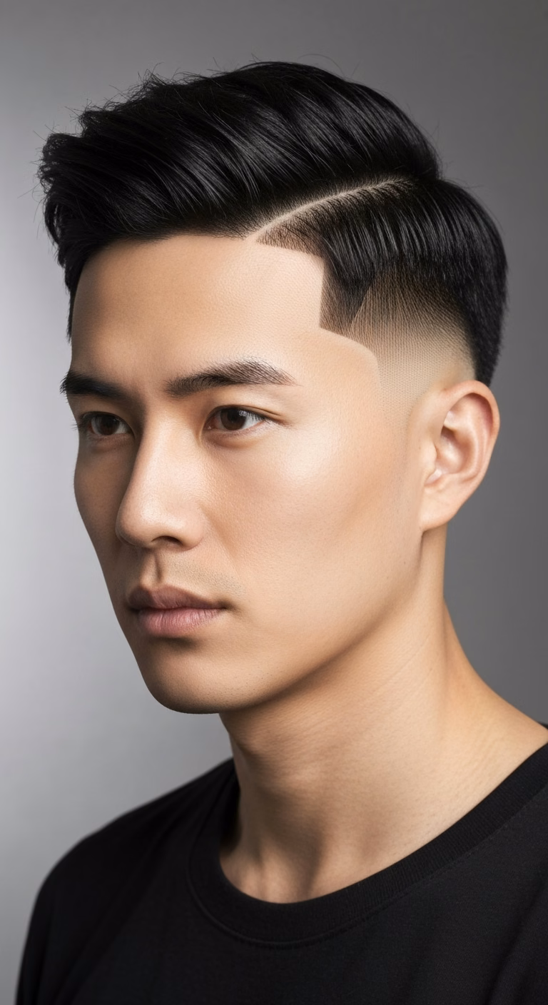 Korean Two Block Diamond — for men with diamond face shapes in 2026