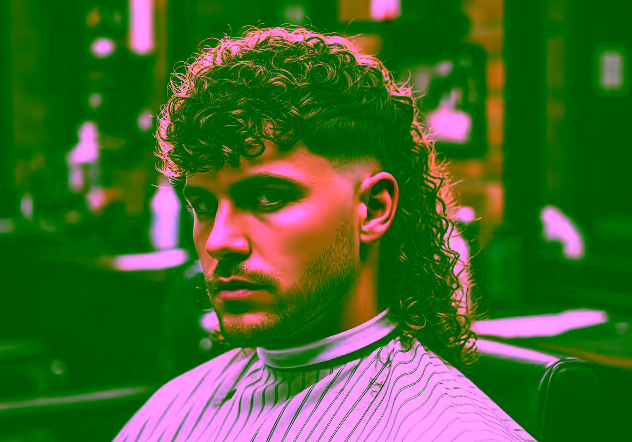 Curly Mullet with Volume — modern mullet for men in 2026