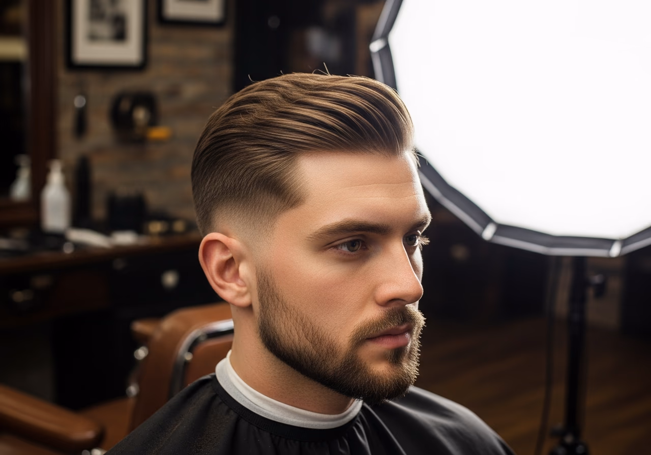 Clean Side Part Medium Oval — for men with oval face shapes in 2026