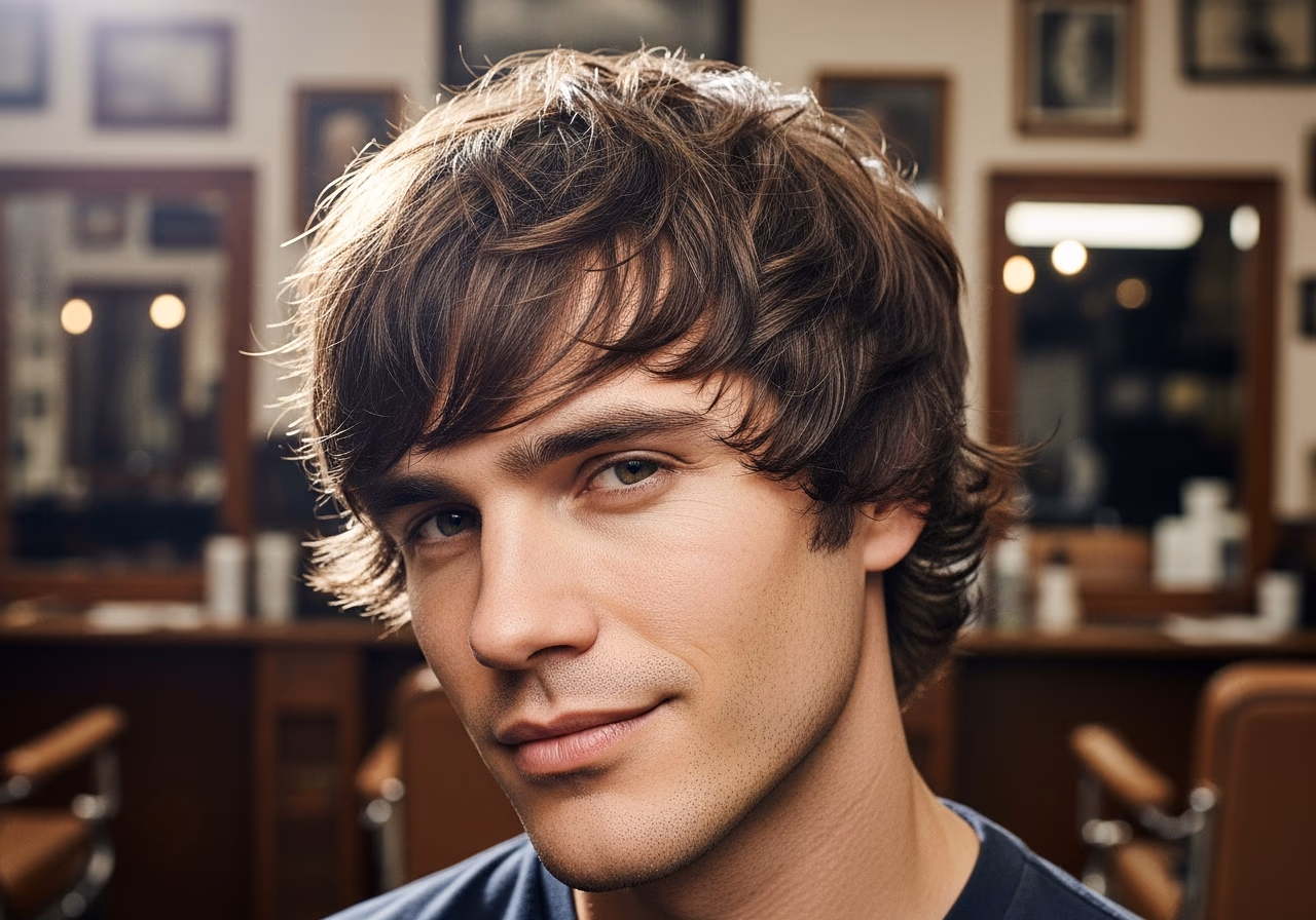 Medium Shaggy Layers Oval — for men with oval face shapes in 2026