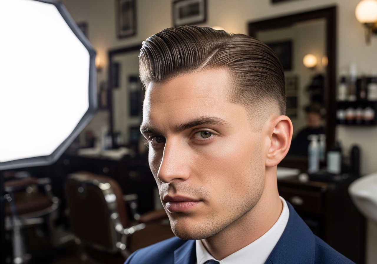 Slick Back Medium Oval — for men with oval face shapes in 2026