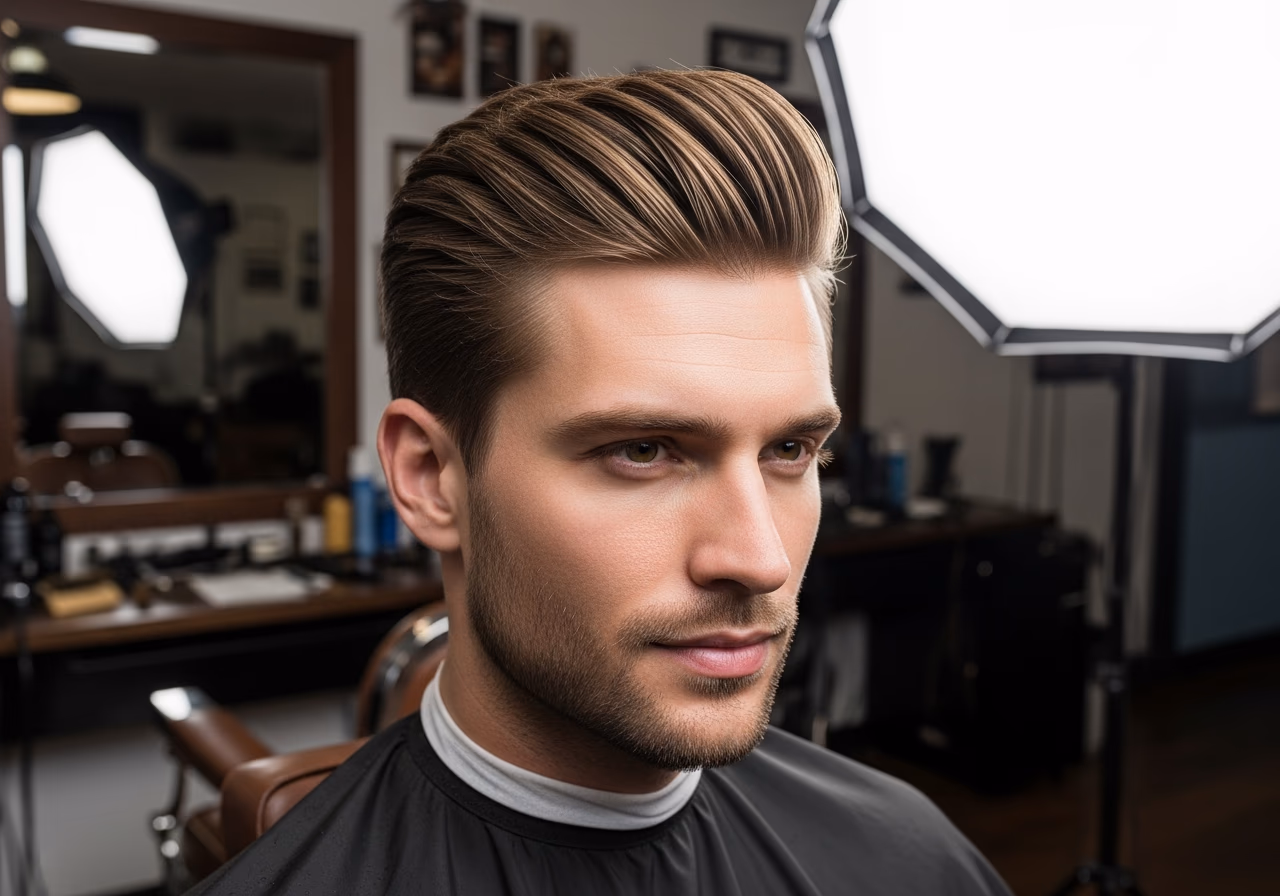 Slicked Back Texture Oval — for men with oval face shapes in 2026