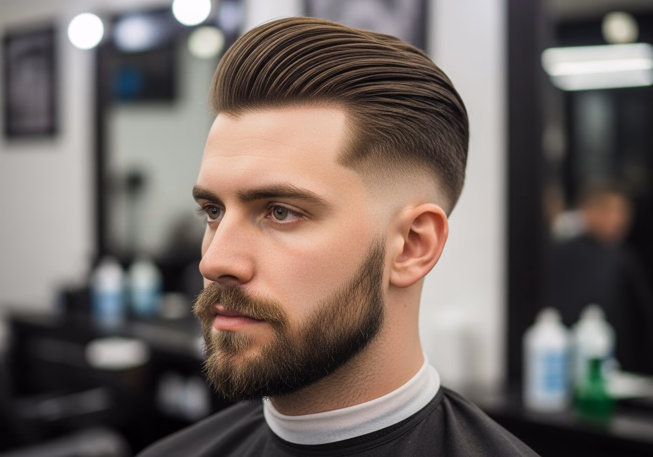 Slick Back Undercut with Beard — slick back undercut for men in 2026