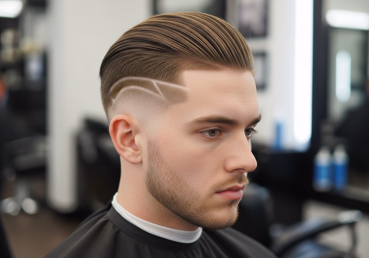 Slick Back Undercut with Design — slick back undercut for men in 2026