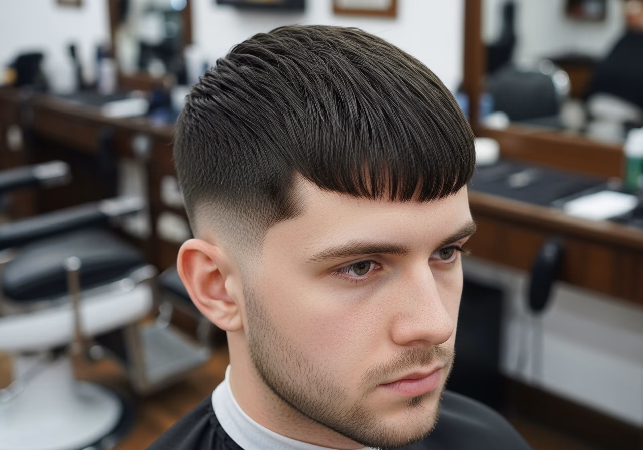 Textured Forward Fringe Straight — for men with straight hair in 2026