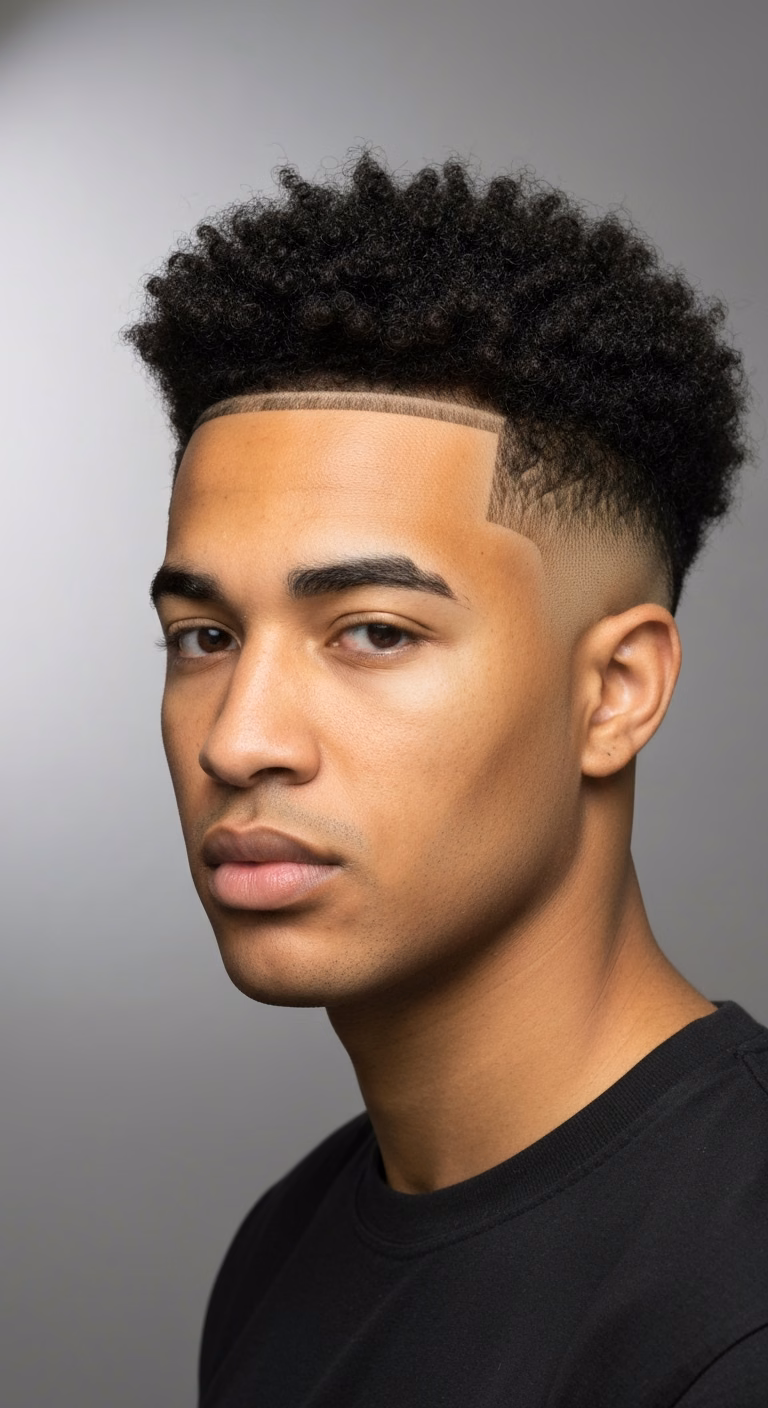 Coily/4C Temple Fade - Temple Fade Haircuts for Men
