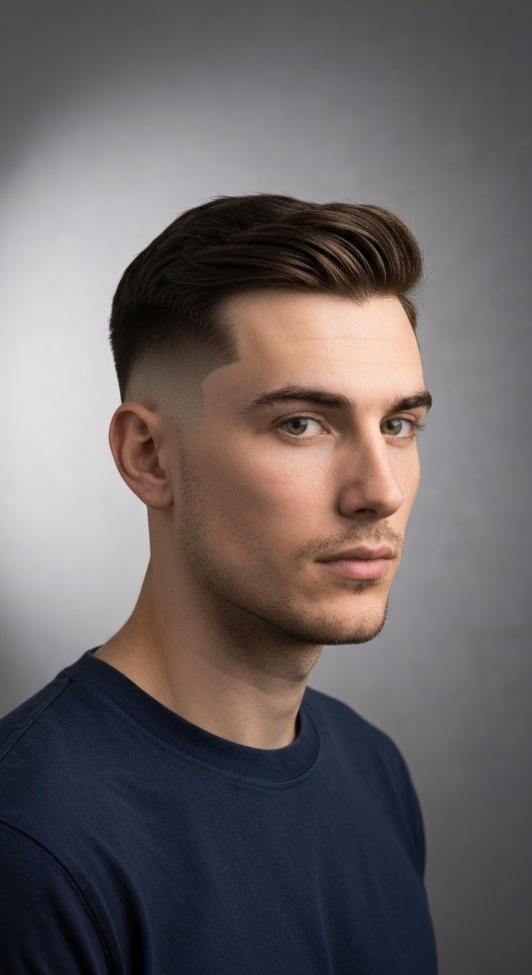 Temple Fade Middle Part (Curtains)